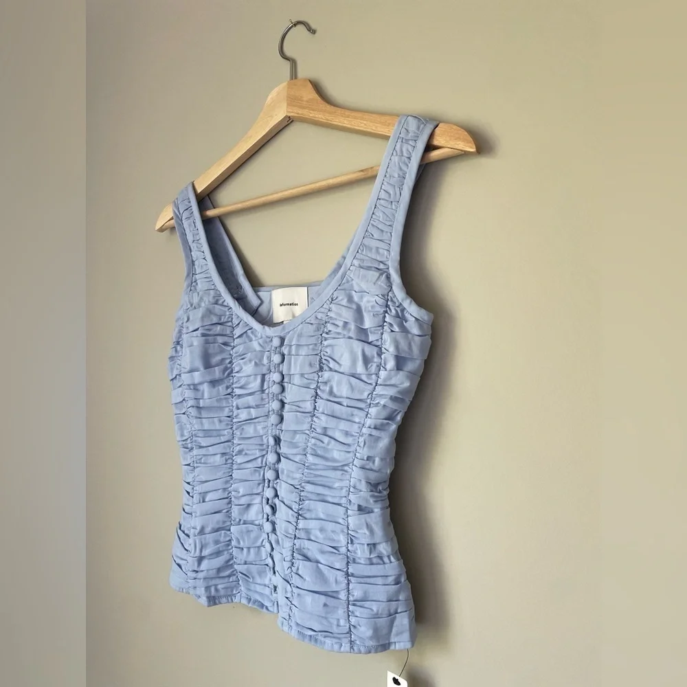 NWT Reformation Archer Top Ice Water Light Blue | US 0 UK 4 - Picture 8 of 13